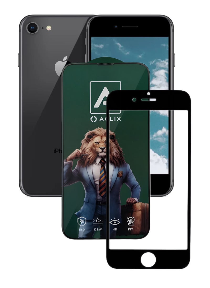 ACLIX Antistatic ESD Dustproof Premium Quality High Definition Anti-Spy Privacy Tempered Glass Screen Protector Designed For  iPhone 8 - Image 1