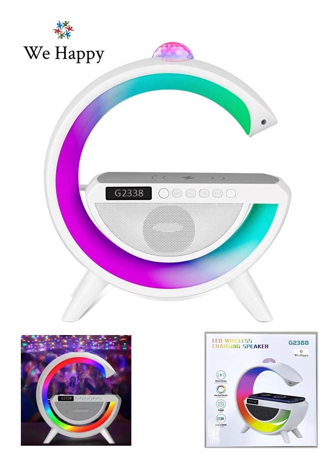 We Happy G Type LED Bluetooth Speaker Lamp With Wireless Charger, Ambient Light, And Audio Spotlight  - Image 1