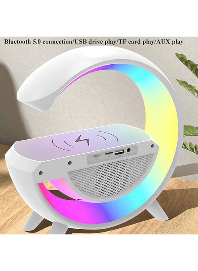 We Happy G Type LED Bluetooth Speaker Lamp With Wireless Charger, Ambient Light, And Audio Spotlight  - Image 3