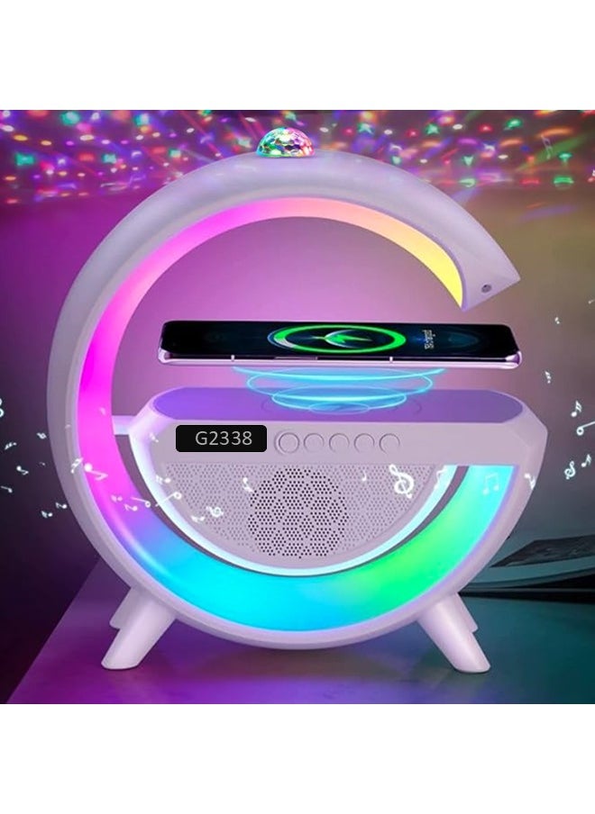 We Happy G Type LED Bluetooth Speaker Lamp With Wireless Charger, Ambient Light, And Audio Spotlight  - Image 2