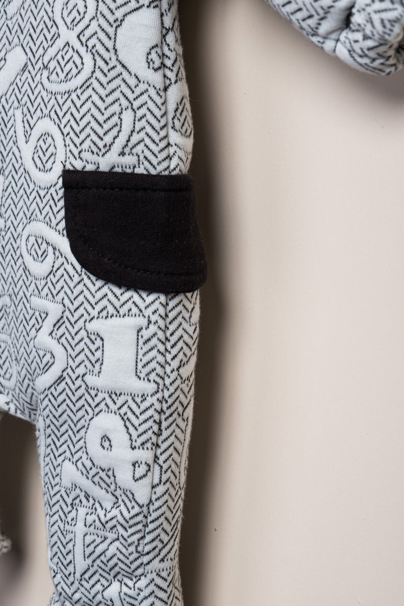 Baby Fou Zippered Number Printed Jumpsuit - Image 5