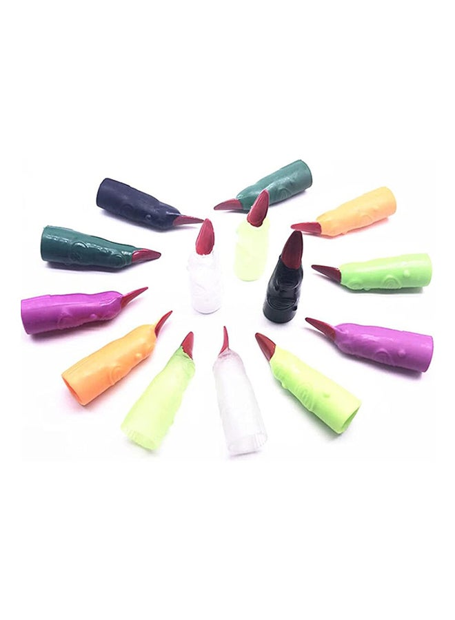 Brain Giggles BrainGiggles 10pcs Witch Fake Finger Nails for Halloween Costume Party Favors (Multicolour) - Image 1