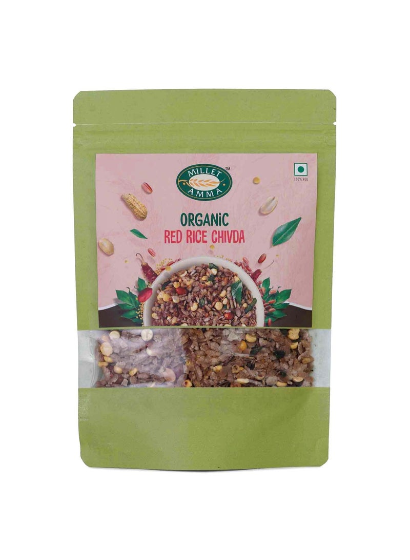 Millet Amma Organic Red Rice Chivda 200g | Healthy Millet Namkeen | Gluten Free | Vegan | No Preservatives | Rich in Antioxidants | Ready to Eat Snack - Image 1