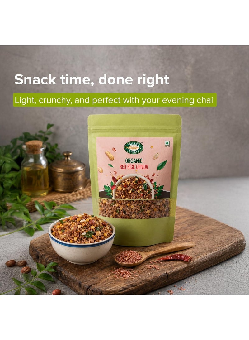 Millet Amma Organic Red Rice Chivda 200g | Healthy Millet Namkeen | Gluten Free | Vegan | No Preservatives | Rich in Antioxidants | Ready to Eat Snack - Image 3