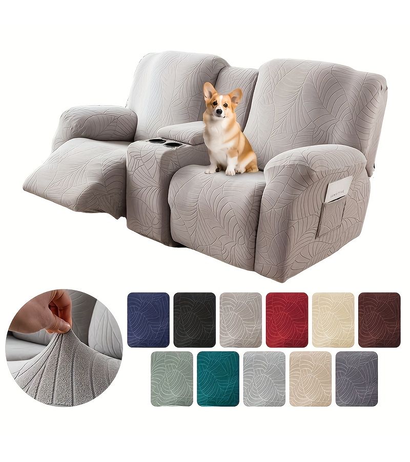 High Quality 2 Seater Sofa Cover Dark Coffee Color Leaf Texture Pet Friendly Removable Washable Easy To Maintain Stylish Furniture Protector For Living Room - Image 2