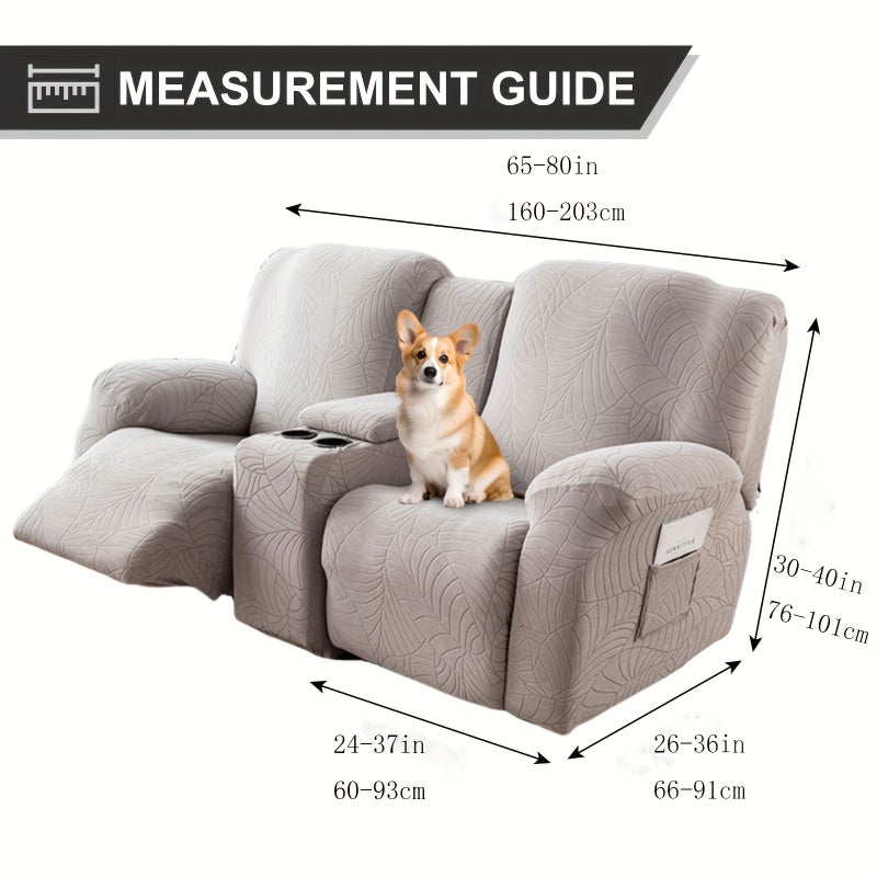 High Quality 2 Seater Sofa Cover Dark Coffee Color Leaf Texture Pet Friendly Removable Washable Easy To Maintain Stylish Furniture Protector For Living Room - Image 3