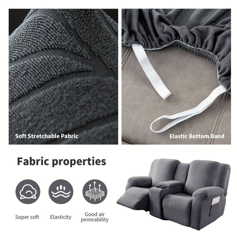 High Quality 2 Seater Sofa Cover Dark Coffee Color Leaf Texture Pet Friendly Removable Washable Easy To Maintain Stylish Furniture Protector For Living Room - Image 5