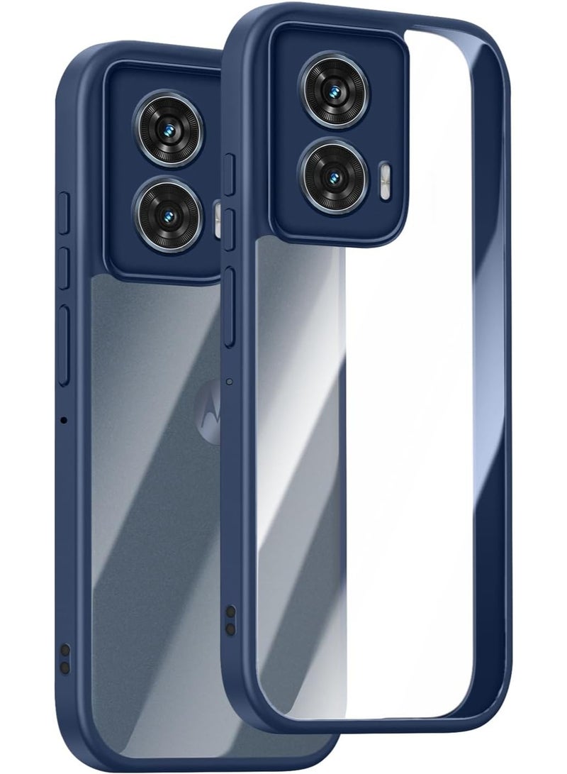 Case for Motorola Moto G35 / 5G, Soft TPU Frame + Hard PC Back Transparent Thin Protective Case, Solid Colour TPU Frame, 360 Degree Cover Case Mobile Phone Case - Blue - Image 1