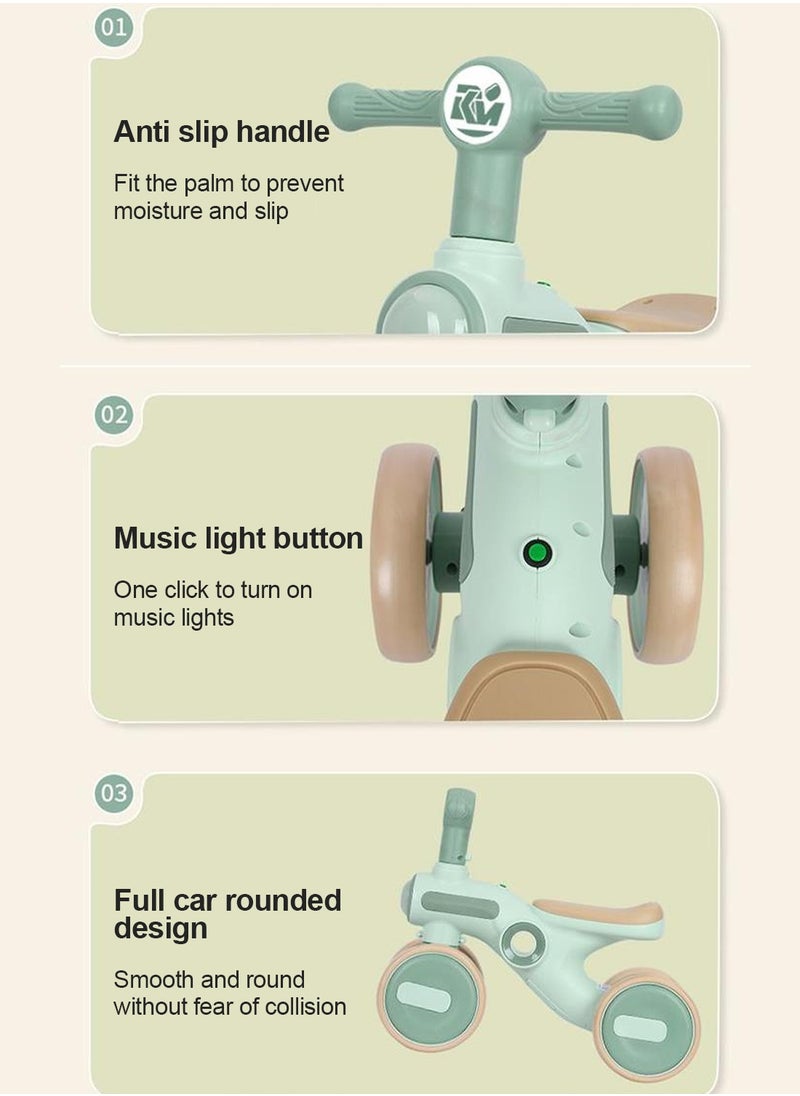 Sharpdo Kids Balance Bike Baby Walker Ride On Toy Silent and Durable with Large Anti-Slip Wheels, Music and Light-up Body for Night Riding Children's Scooter Balance Car Toddler car  - Image 2