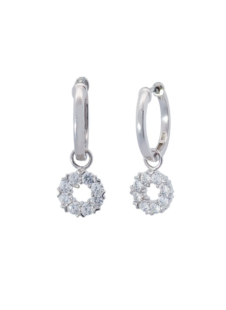 AK Jewels 925 SILVER CZ RHODIUM EARRING 