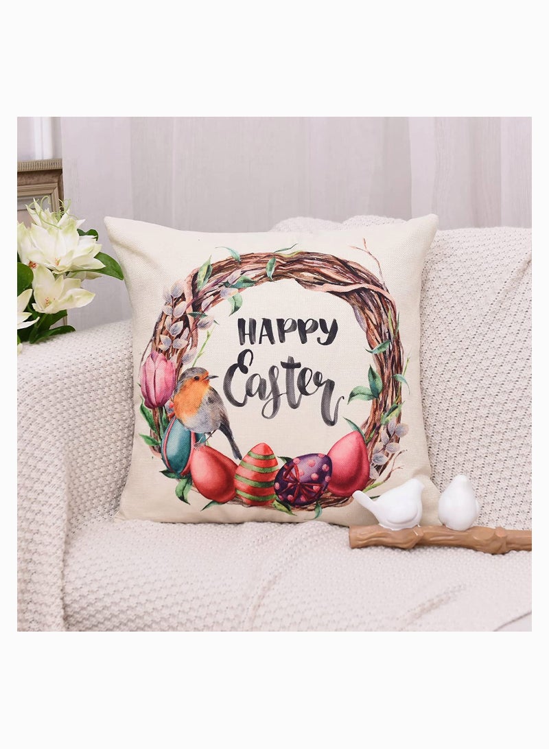 SYOSI أغطية وسائد رمي مجموعة من 4 زينة شاحنة بيض كيس كتان لوسادة أريكة سرير منزل خارجي سيارة - Image 4