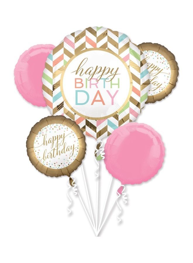 NIBEMINENT Pastel Confetti Birthday Celebration Balloon Bouquet