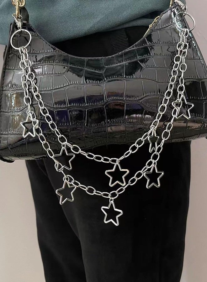 QWALIT Y2K Star Jean Chains for Women Pants Chain for Men J Pocket Chain for Pants Biker Hip Punk Chains Y2K Jewelry for Women Accessory Silver Trendy Fashion for Music Festival Concert Cosplay, metal - Image 5