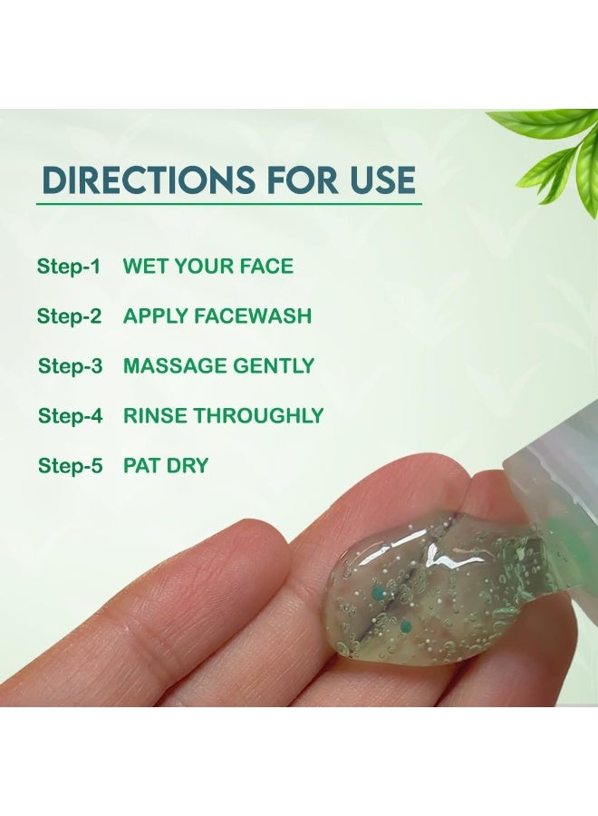 Jovees Herbal Tea Tree Oil Control Face Wash for Oily & Sensitive Skin | Paraben & Alcohol-Free, Controls Oil, Prevents Breakouts, Remove Dead Skin | Gentle Cleanser For All Skin Types - 300ml - Image 4