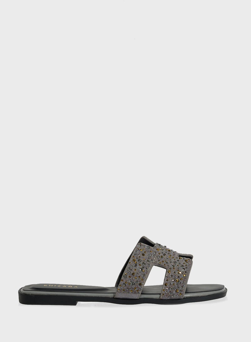 Khizana Glitter Flat Sandal - Image 1