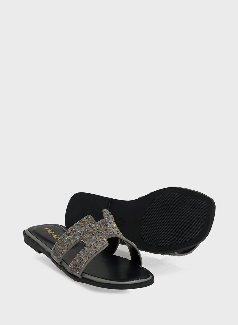 Khizana Glitter Flat Sandal - Image 3