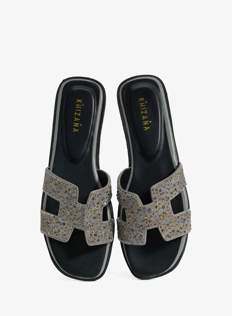 Khizana  Glitter Flat Sandal for Women | Best Price UAE