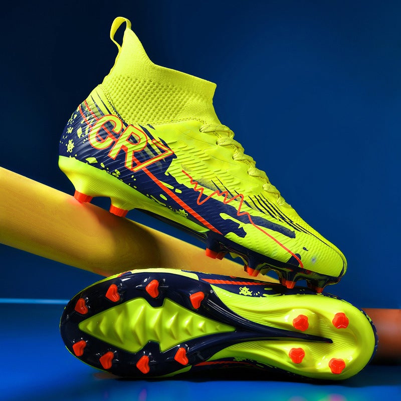 Youth High-Top Soccer Shoes for Students and Children, Suitable for Natural Grass, with Long Studs for Men and Women, and with Small Studs for Training - Image 4
