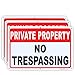 Enjoyist Enjoyist 3 Pack Private Property No Trespassing Sign 10"x 7" .04" Aluminum Reflective Sign Rust Free Aluminum-UV - Image 2