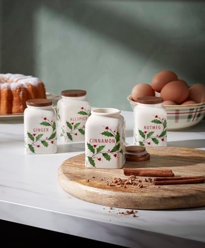 Lenox 895048 Holiday Baking Spice Jars, Set of 4, Christmas Theme - Image 5