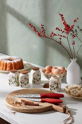 Lenox 895048 Holiday Baking Spice Jars, Set of 4, Christmas Theme - Image 4