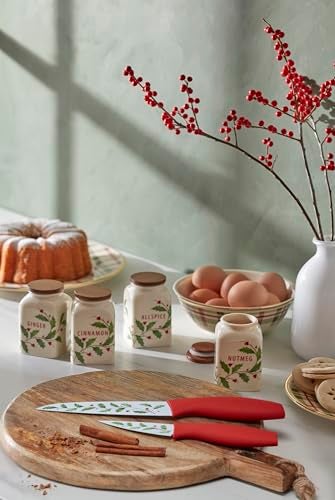 Lenox 895048 Holiday Baking Spice Jars, Set of 4, Christmas Theme - Image 3