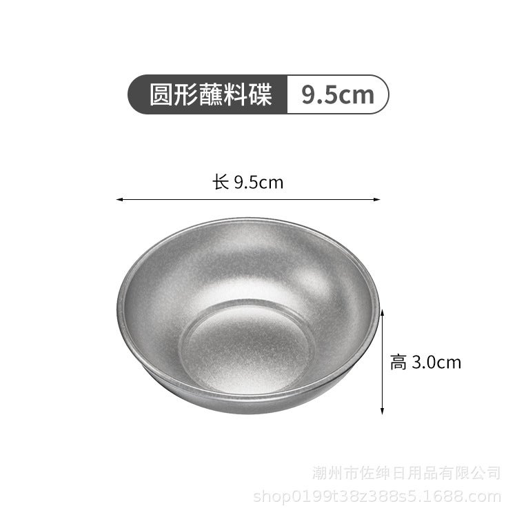 304 Stainless Steel Distressed Retro Style Tableware Industrial Style Bowl Plate Fork Spoon Chopsticks Snowflake Gray Outdoor Set - Image 1