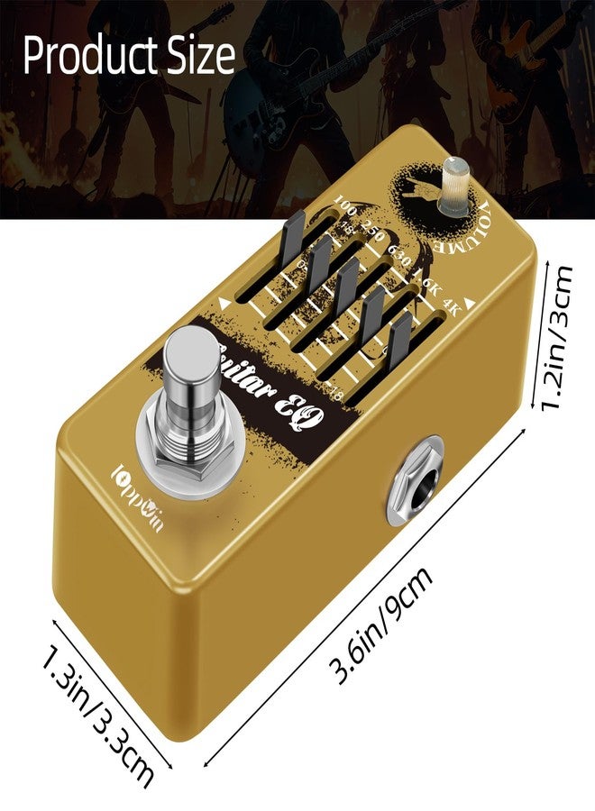 IOppWin Guitar Pedals, 5-Band Guitar Graphic Equalizer Pedal with Master Level Control - True Bypass & Metal Shell - Image 2
