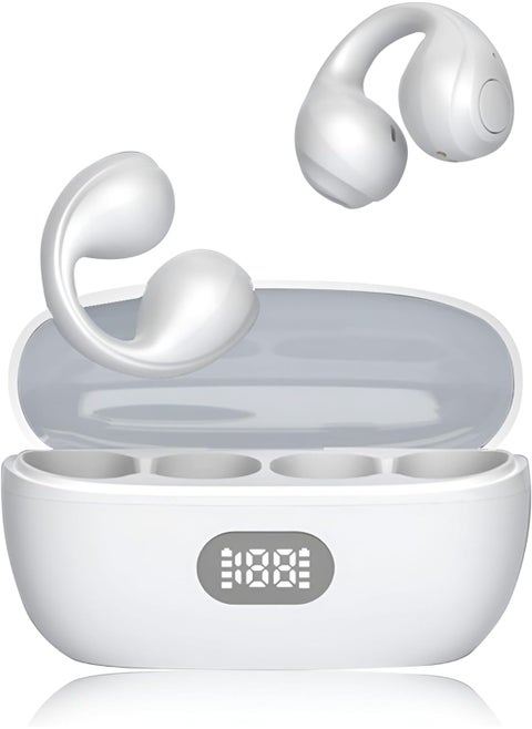 Open Ear Bluetooth Earbuds 5.3 Wireless Earphones Led Digital Display Screen Bluetooth Earphones Innovative Ear Clip Earphones Long Lasting And Painless Wireless Bluetooth Sports Earphones