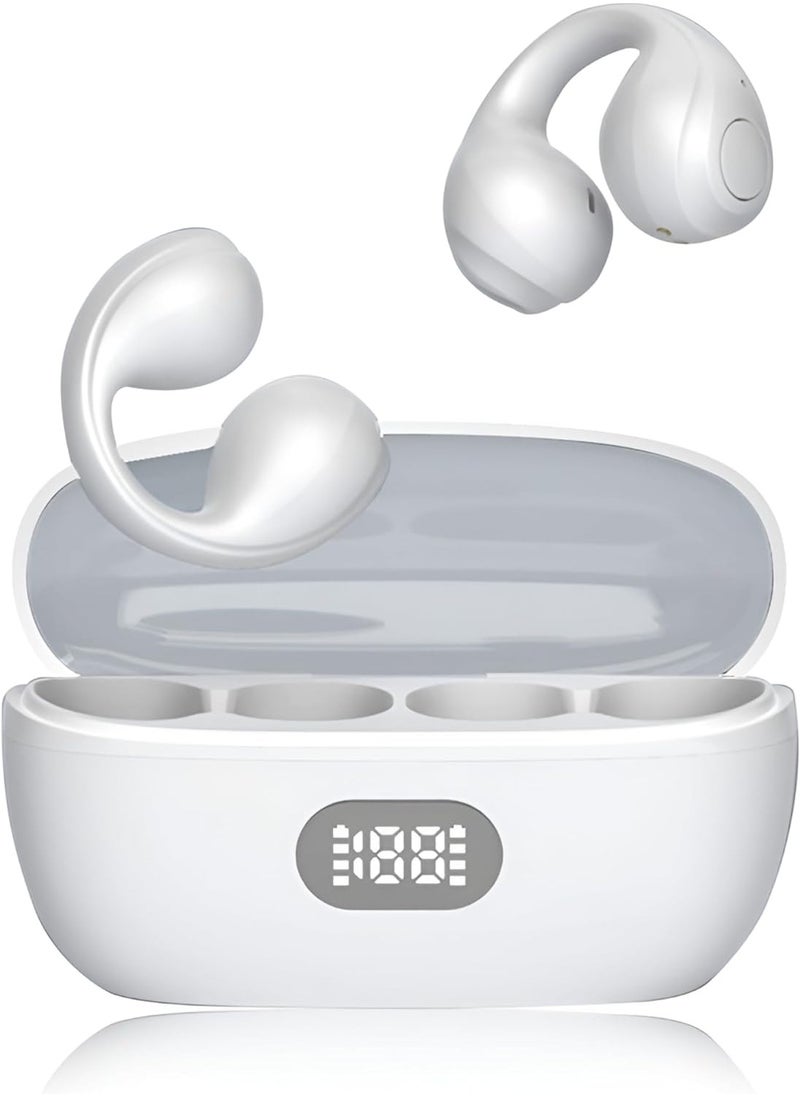 Open Ear Bluetooth Earbuds 5.3 Wireless Earphones Led Digital Display Screen Bluetooth Earphones Innovative Ear Clip Earphones Long Lasting And Painless Wireless Bluetooth Sports Earphones