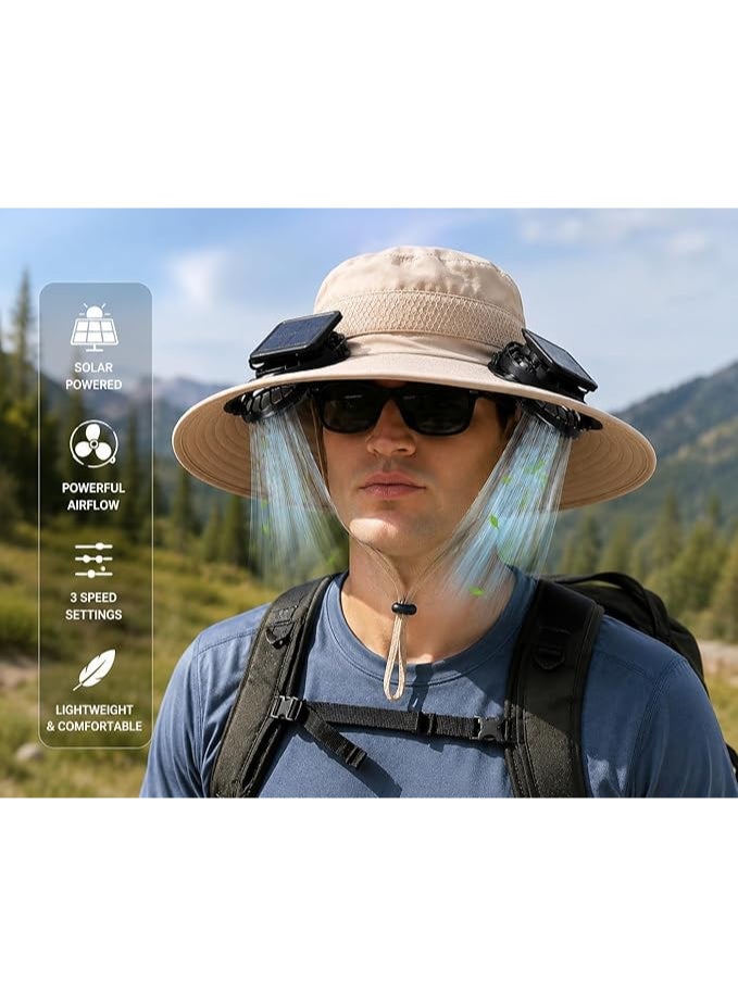 Alayjah, Summer Hat with Dual Solar Fans, 1 Pc, Keeps You Cool & Comfortable in Extreme Heat, UPF UV Sun Shield Protection, 1 Year Warranty, Outdoor Comfort, Beach & Fishing Essential - Image 4