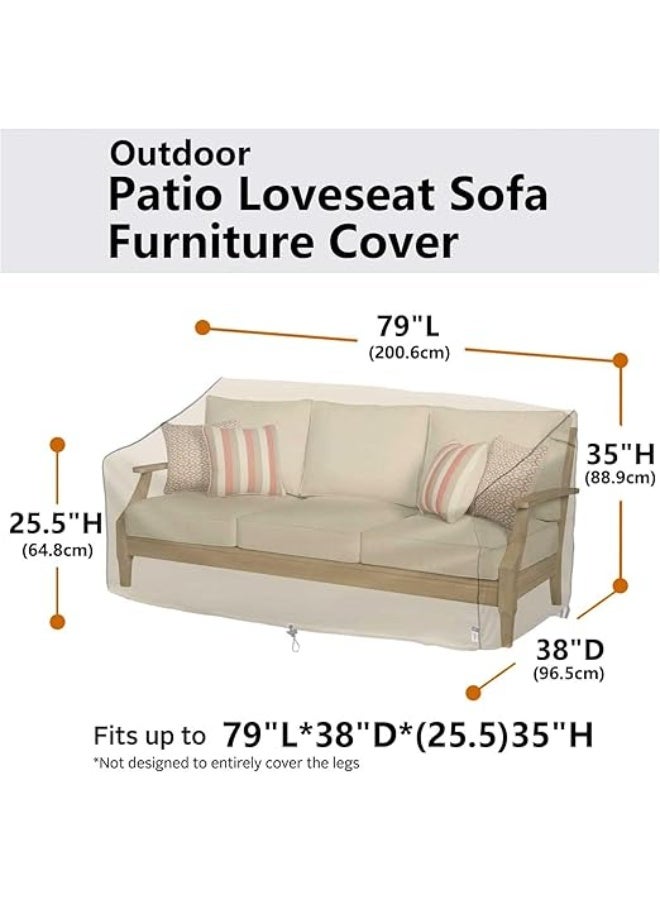 Heavy Duty Outdoor Loveseat Cover, Waterproof 3-Seater Patio Couch Cover, Durable All Weather Outdoor Furniture Cover for Small Garden Bench Lounge Sofa Chair with Air Vents and Handles - Image 3
