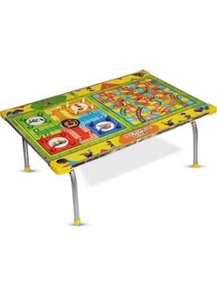 12FOR COLLECTION 12FOR COLLECTION Wooden Ludo Snakes and Ladders Printed Multipurpose Foldable Bed Study Table for Kids Useful Gifts for Boys Girls Portable Printed Bed Table with Games 