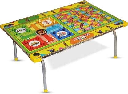 12FOR COLLECTION 12FOR COLLECTION Wooden Ludo Snakes and Ladders Printed Multipurpose Foldable Bed Study Table for Kids Useful Gifts for Boys Girls Portable Printed Bed Table with Games 