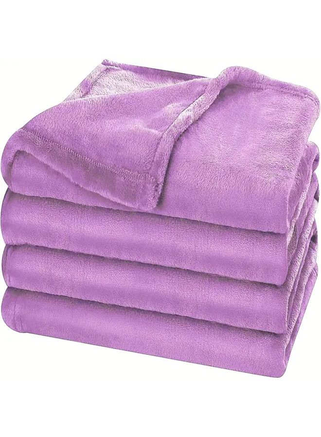 Purple Microfiber Fleece Throw Blanket Ultra Soft Lightweight All Season Comfort 59x79 Inch - Image 1