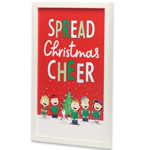 Open Road Brands Peanuts Charlie Brown and Snoopy Spread Christmas Cheer Framed Wood Wall Decor Cute Peanuts Christmas Wall Art for Home or Office - Image 3