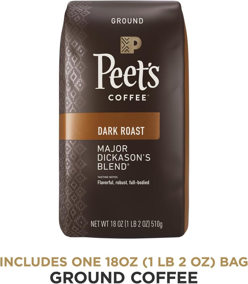 Peet's Coffee قهوة بيتس مزيج ديكاسون الكبير تحميص داكن قهوة مطحونة، 18 أونصة - Image 2