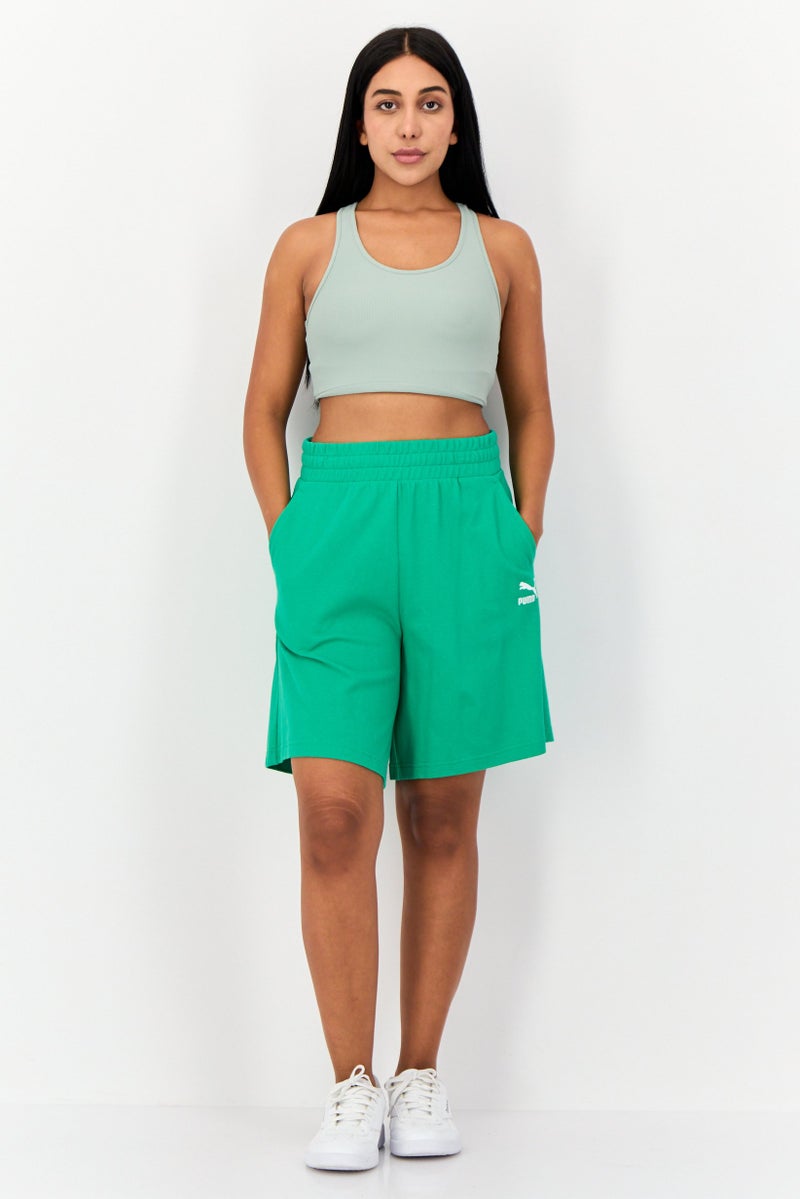 PUMA Women Sportswear Fit Training Shorts, Green  - Image 4