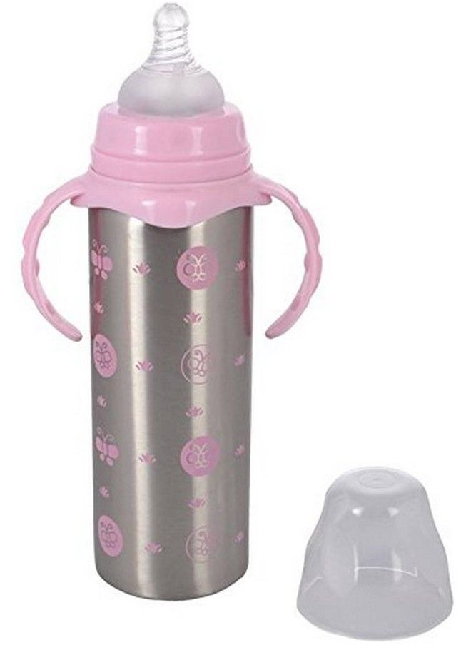 Chinmay Kids - 3 In 1 Thermal Insulation Stainless Steel Baby Feeding Bottle Pink 240Ml_Xl - Image 1