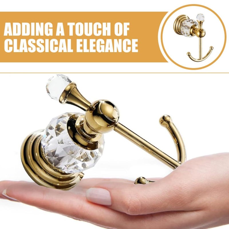 Gold Wall Hook Decorative Towel Storage Punch Free Metal For Bathroom Kitchen Closet Multipurpose Rack - Image 4