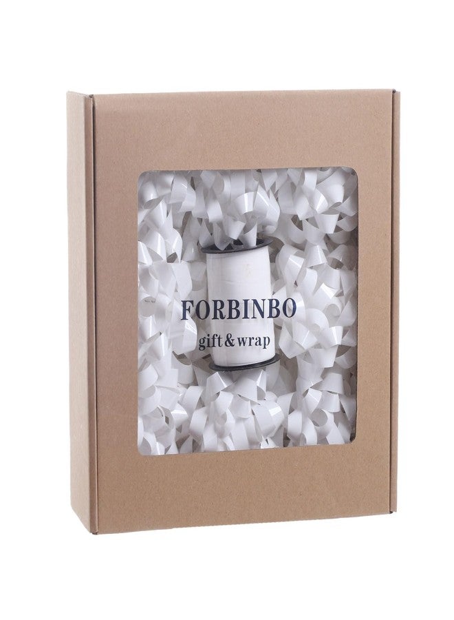 FORBINBO 25 Pcs Gift Bows Assortment - 3 Size Gift Bowsand 1 Crimped Curling Ribbons, Perfect for Christmas, Holiday，Birthdays, Weddings, Baby/Bridal Showers, Party (White - Image 1