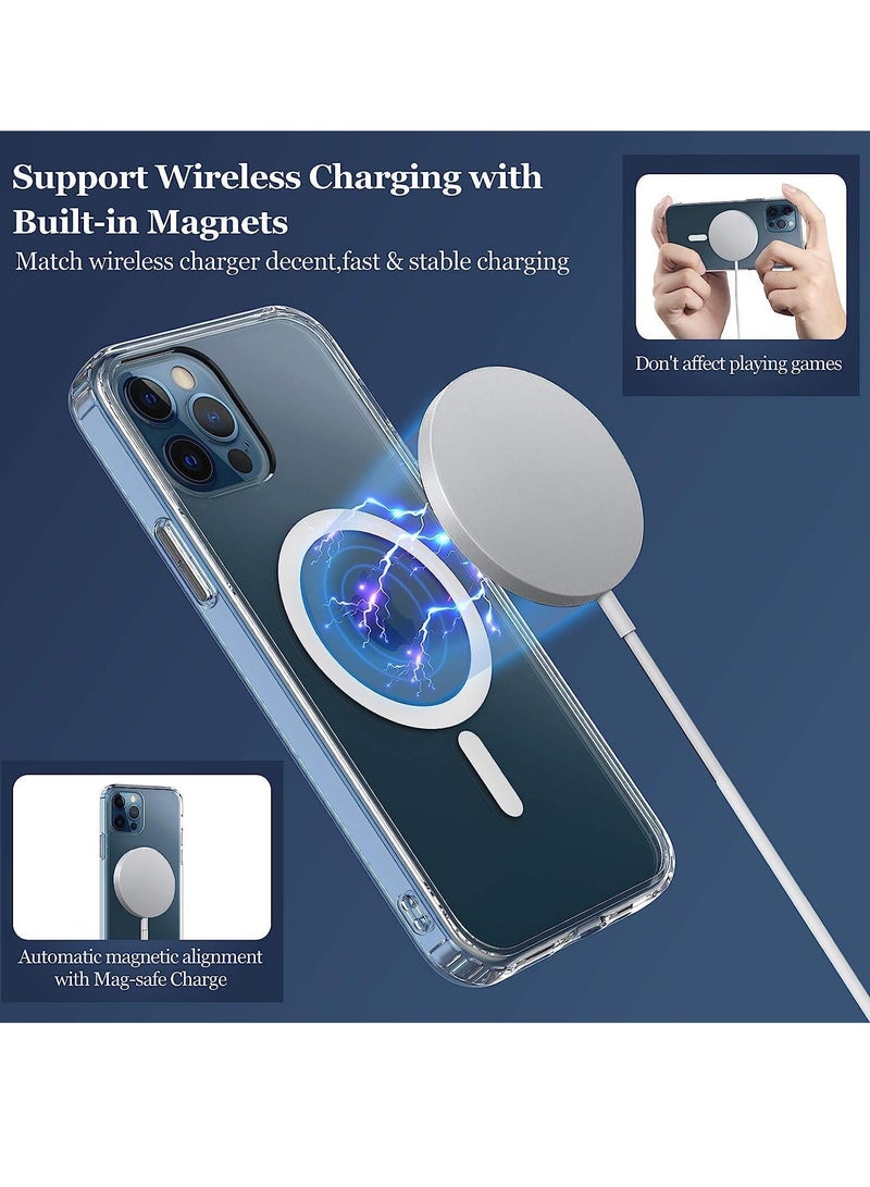 MIGOFAST Magnetic Clear Back Designed for iPhone 12 Clear Phone Case Compatible with Magsafe, Slim Protective Cover  - Image 3