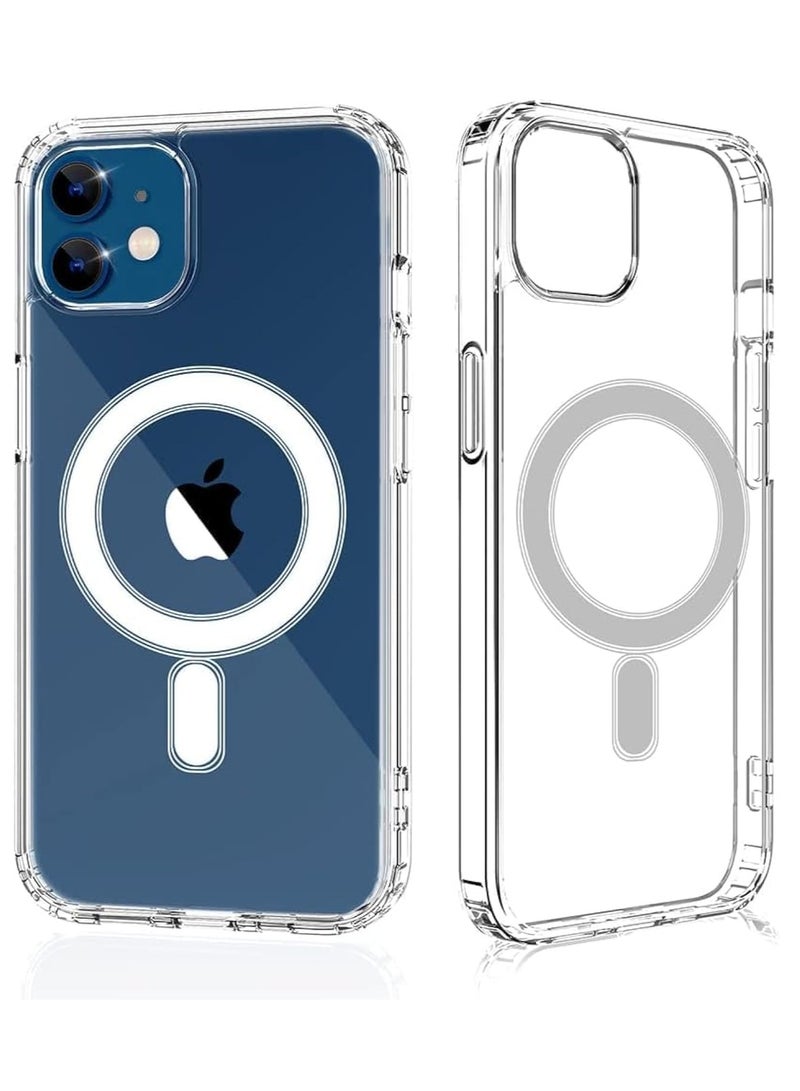 MIGOFAST Magnetic Clear Back Designed for iPhone 12 Clear Phone Case Compatible with Magsafe, Slim Protective Cover  - Image 1