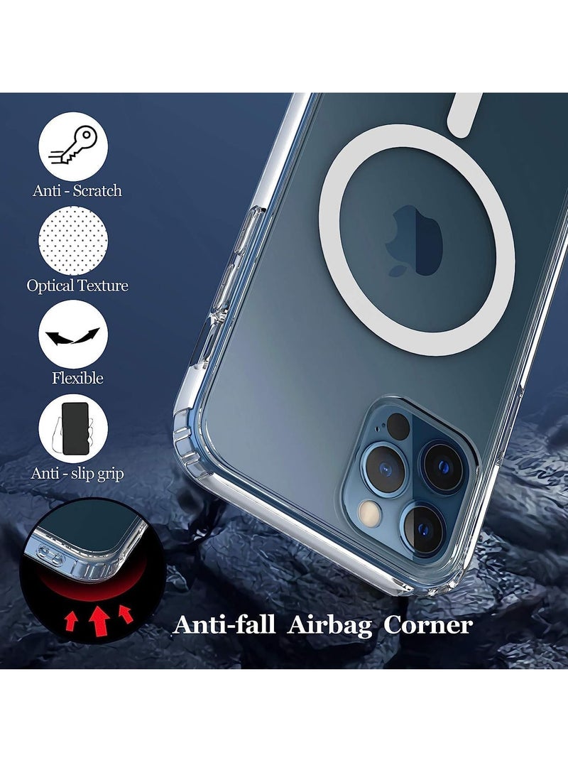 MIGOFAST Magnetic Clear Back Designed for iPhone 12 Clear Phone Case Compatible with Magsafe, Slim Protective Cover  - Image 4