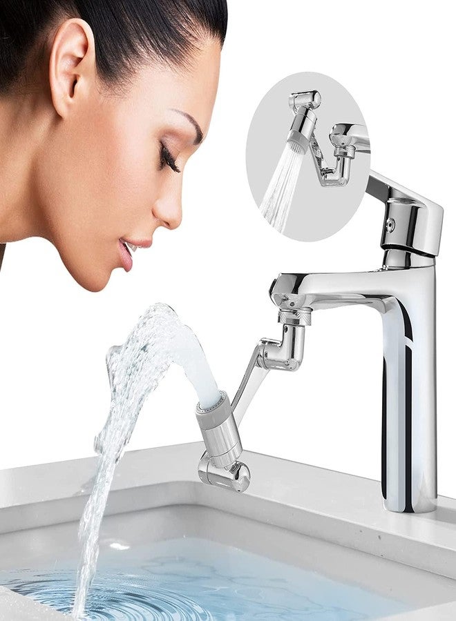 HEVASNEK Stainless Steel 1080° Two Gear Extension Faucet Aerator Universal Rotating,Swivel Splash Filter Faucet Dual Sprayer Bathroom Steel Sink Aerator Extender With Water Outlet Modes, - Image 1