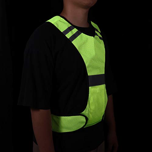 Rosenice Reflective Vest - Lightweight Polyester Safety Jacket for Running Biking and Sports - Adjustable Fit Fluorescent Yellow Mesh Fabric for Enhanced Visibility - Image 5