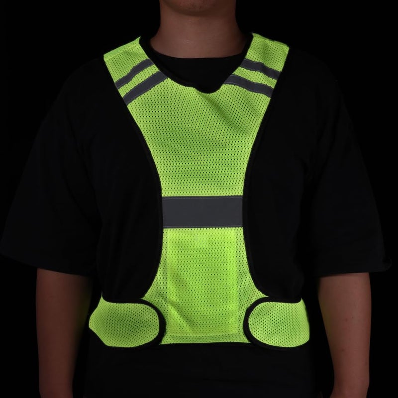 Rosenice Reflective Vest - Lightweight Polyester Safety Jacket for Running Biking and Sports - Adjustable Fit Fluorescent Yellow Mesh Fabric for Enhanced Visibility - Image 2