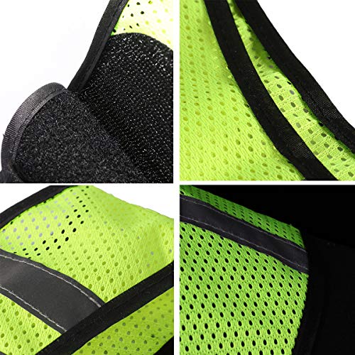 Rosenice Reflective Vest - Lightweight Polyester Safety Jacket for Running Biking and Sports - Adjustable Fit Fluorescent Yellow Mesh Fabric for Enhanced Visibility - Image 3