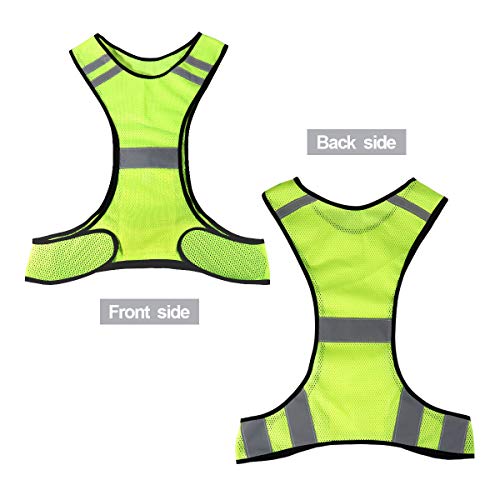 Rosenice Reflective Vest - Lightweight Polyester Safety Jacket for Running Biking and Sports - Adjustable Fit Fluorescent Yellow Mesh Fabric for Enhanced Visibility - Image 4