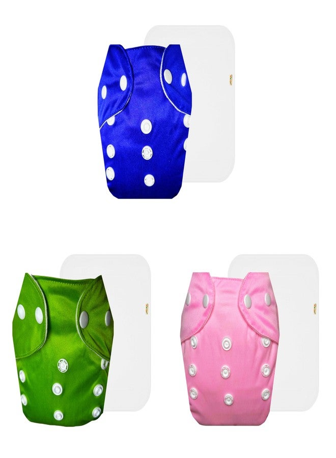 Dumbledo Lite Cloth Diaper with Cotton Insert (Pack of 3) | Soft & Gentle | Leakproof | Easy to Clean | All-Day Wear | 3 Months - 2 Years | Unisex Baby - Image 1